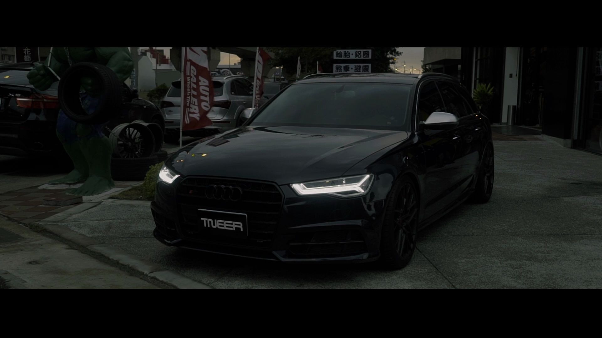 奥迪a6魔改s6外观还选了tneer全段直通排气炸的一匹