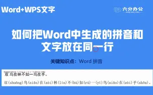 Download Video: 如何把Word中生成的拼音和文字放在同一行