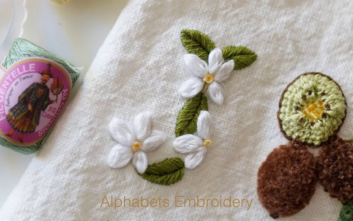 【silversnow】茉莉花字母j刺绣教程