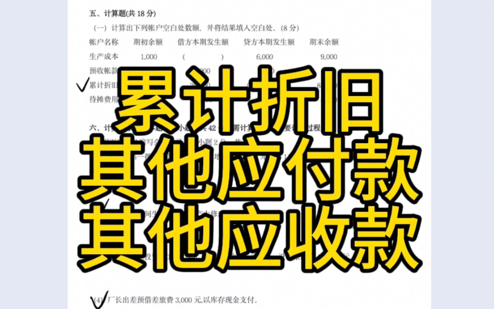 【会计学原理】九分钟三个易错点总结累计折旧、其他应付款、其他应收款哔哩哔哩bilibili