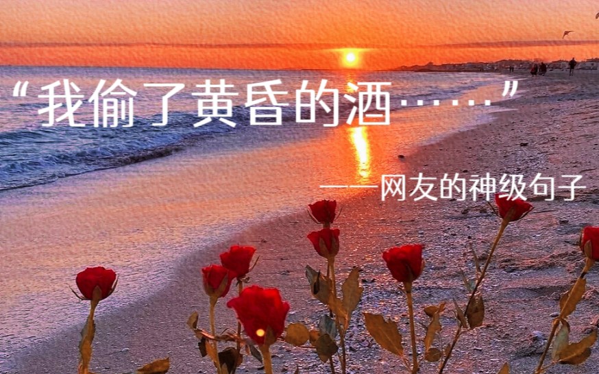 [图]“我偷了黄昏的酒，……”——来自网友的神级句子//唯美句子。