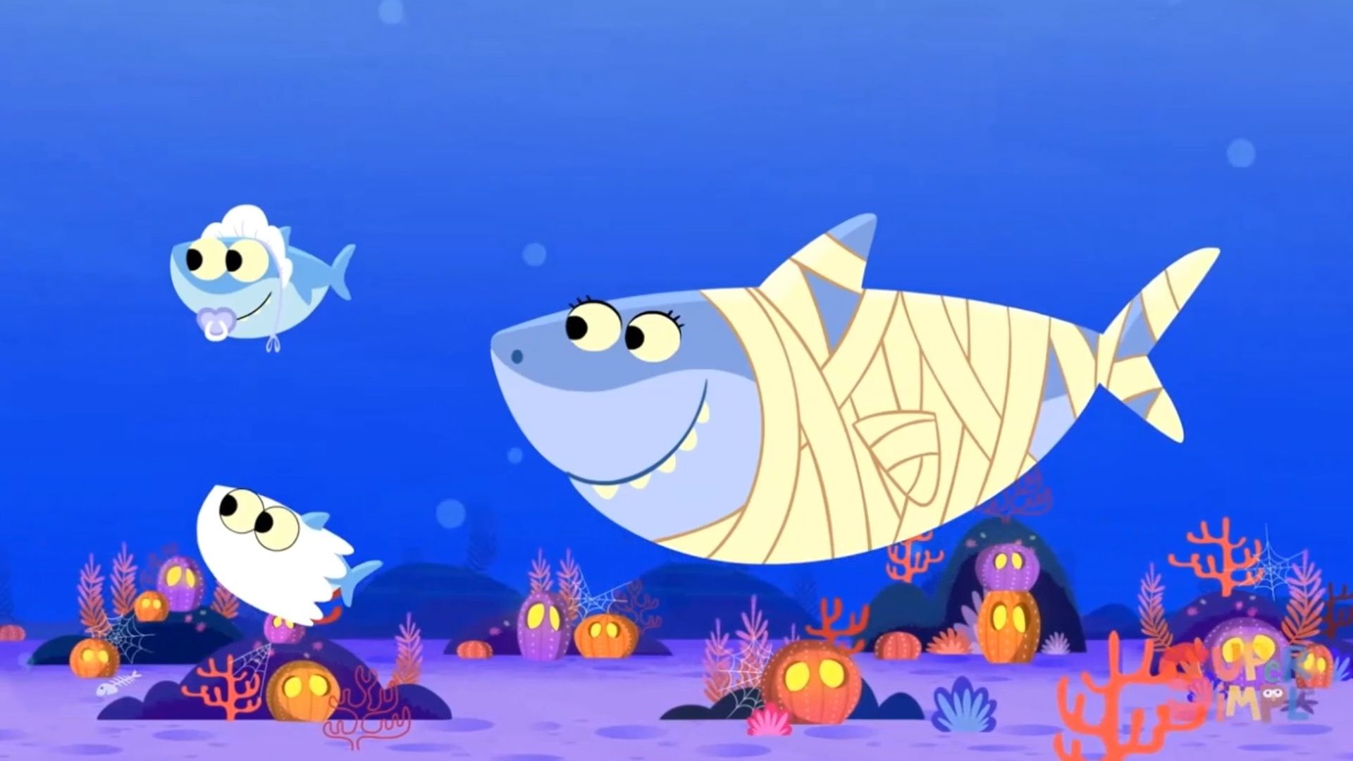 [图]Bebé Tiburón Halloween【Baby Shark Halloween】Super Simple Songs SSS儿歌西语版