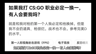 Download Video: 如果我打 CS:GO 职业必定一换一，有人会要我吗？