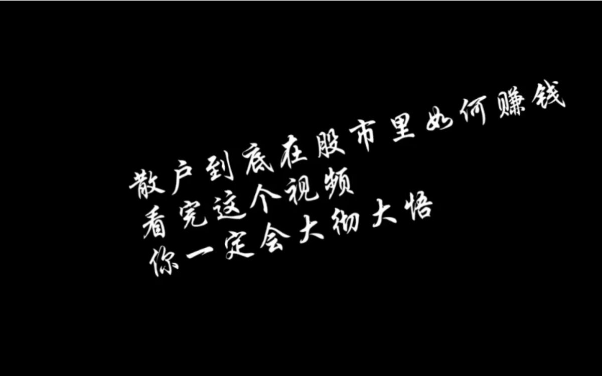 散户如何在股市赚钱?认真看完你就明白了.哔哩哔哩bilibili