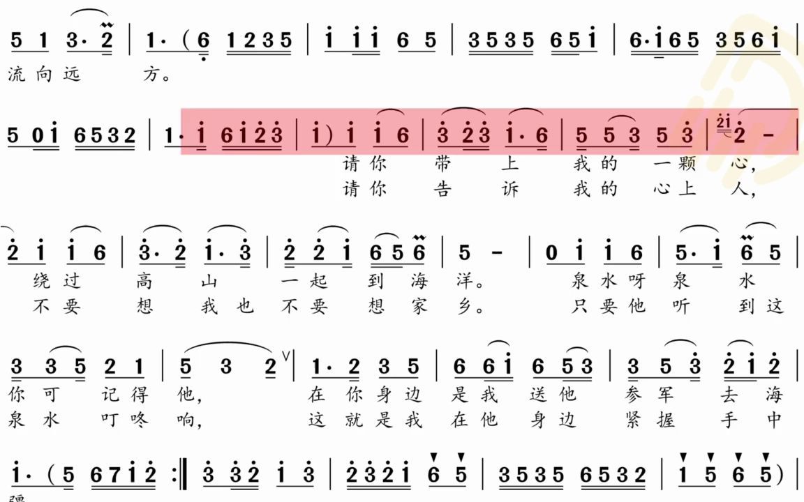 [图]电吹管演奏曲《泉水叮咚响》有声动态谱