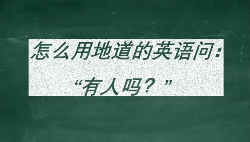 怎么用地道的英语问:“有人吗?”哔哩哔哩bilibili