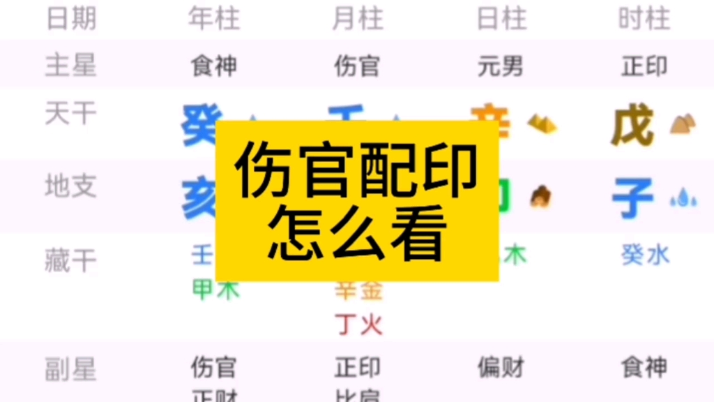 伤官配印,怎么看?