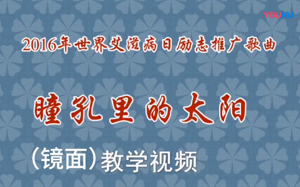 2016年世界艾滋病日励志推广歌曲 瞳孔里的太阳 手语舞 镜面教学视频哔哩哔哩bilibili