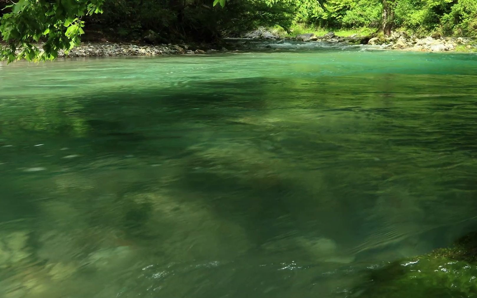 [图]【大自然的宝藏：白噪音】碧绿湖水平静流淌