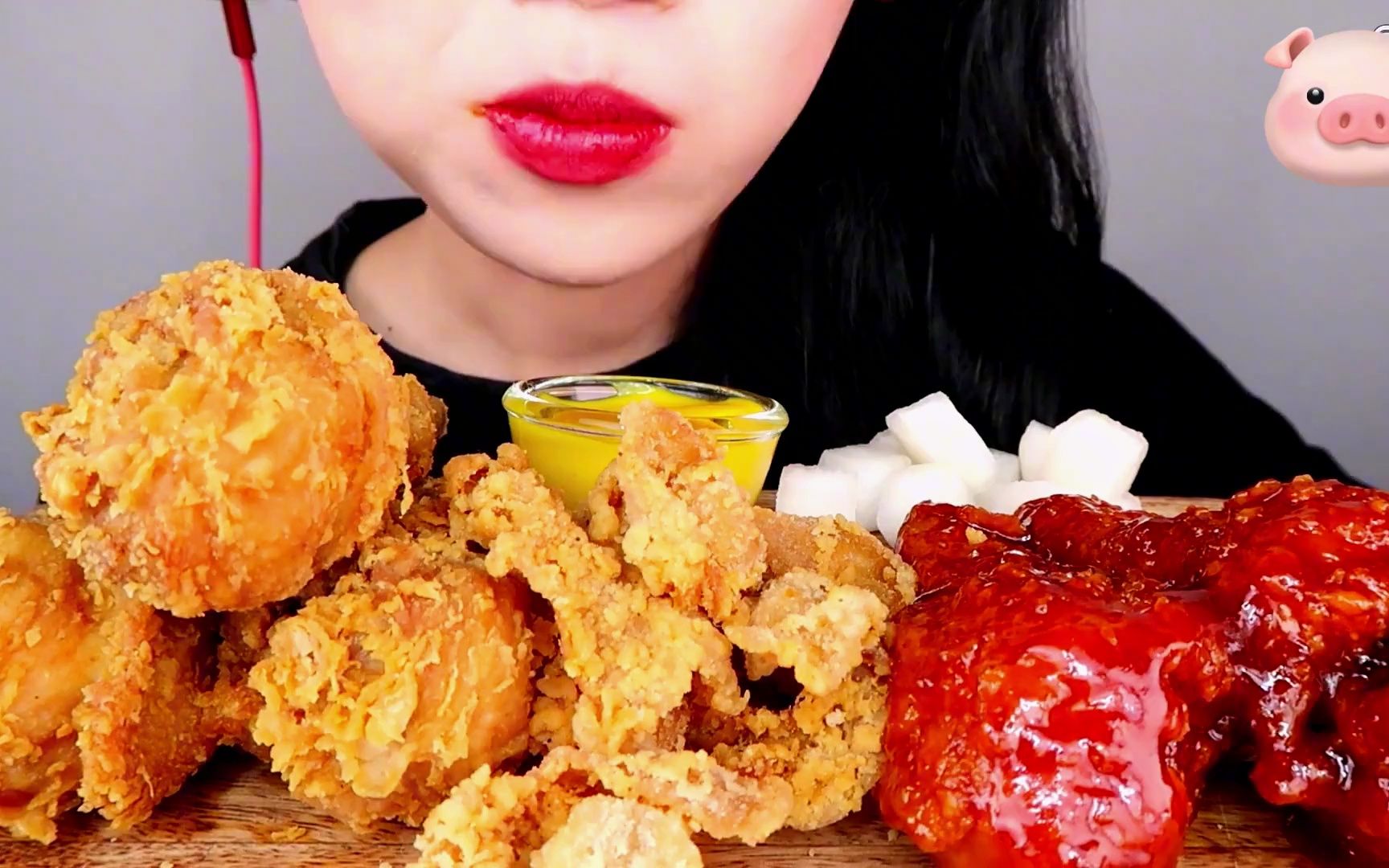 韩国美食 #韩国吃货主播 #asmr #炸鸡 双拼炸鸡