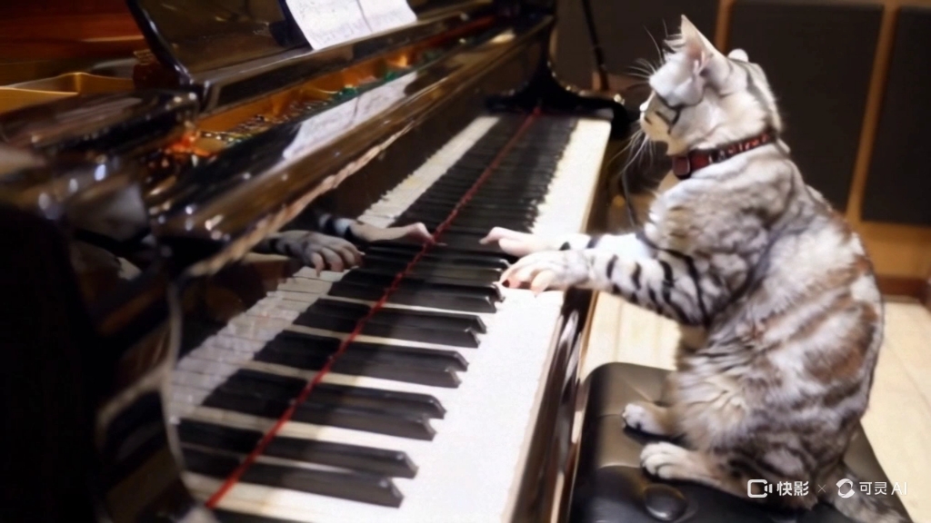ai弹钢琴的猫