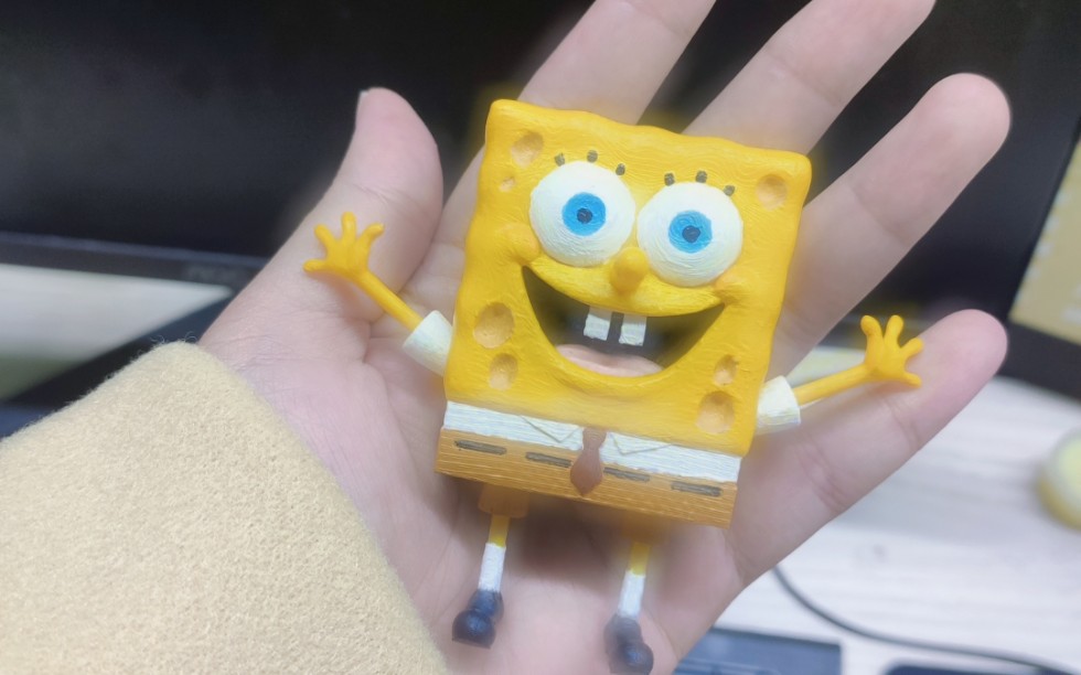 3d打印涂装的快乐之海绵宝宝第一集