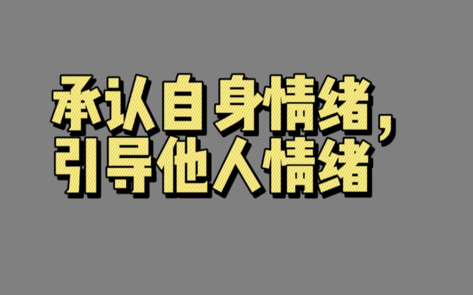 【00276】承认自身情绪,引导他人情绪(沟通:将双方置于同一平面)哔哩哔哩bilibili