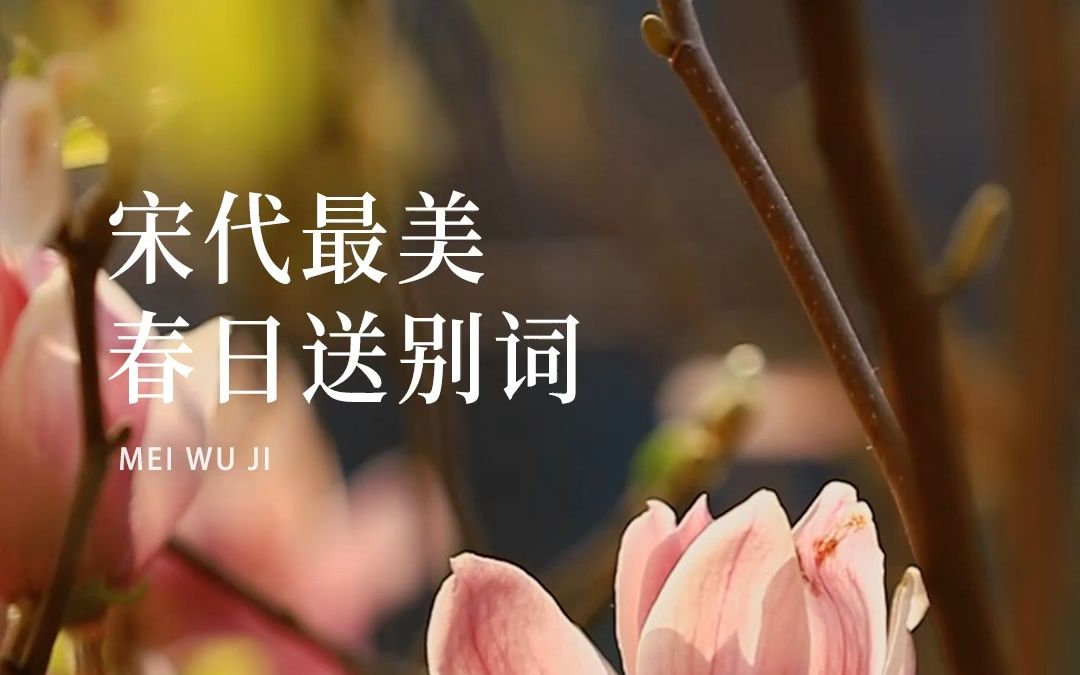 宋代最美的一首送别词,结尾两个“春”字,一语双关,读来绝妙.哔哩哔哩bilibili