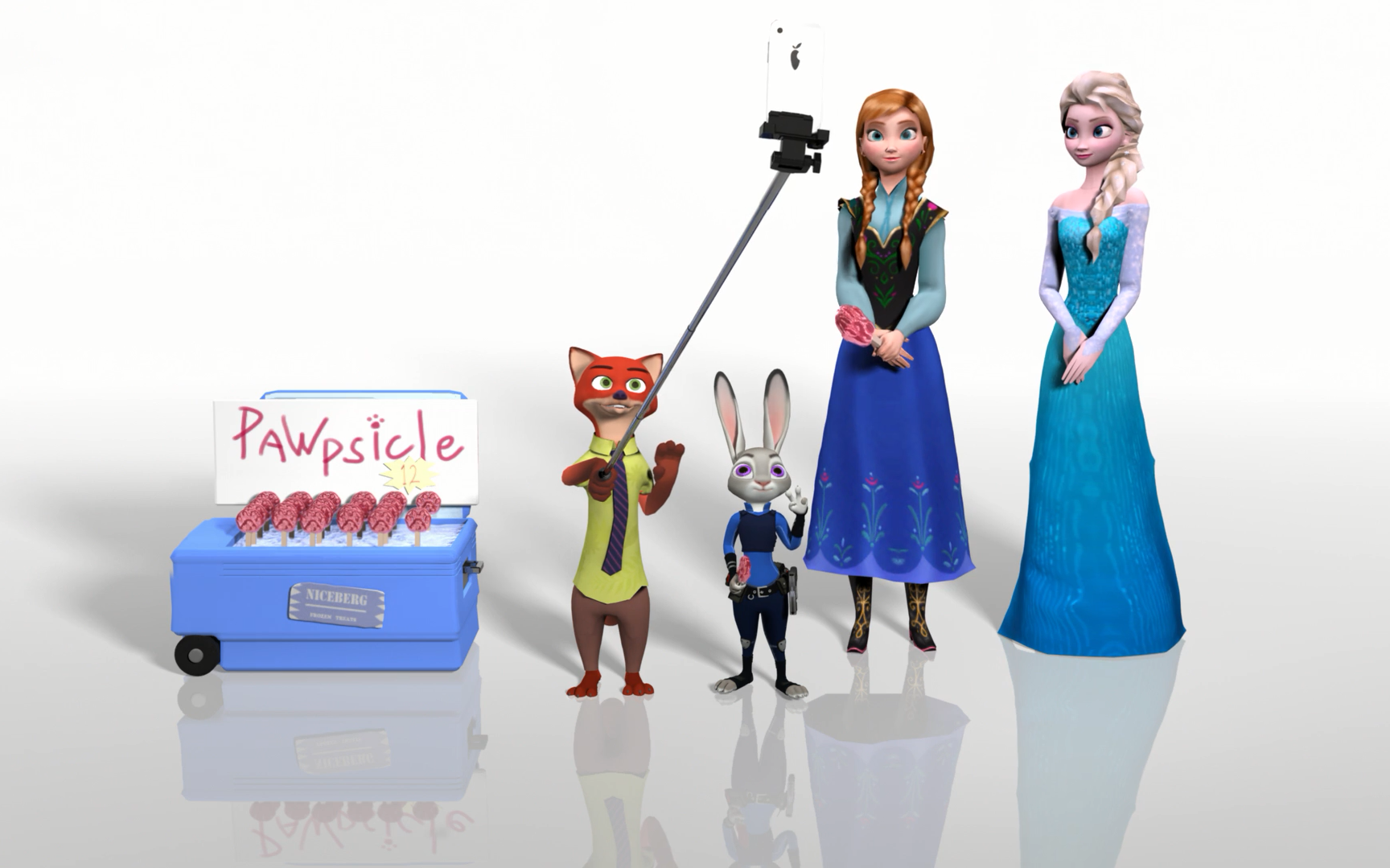 【cg短片】当冰雪奇缘遇上疯狂动物城 | frozen meet zootopia