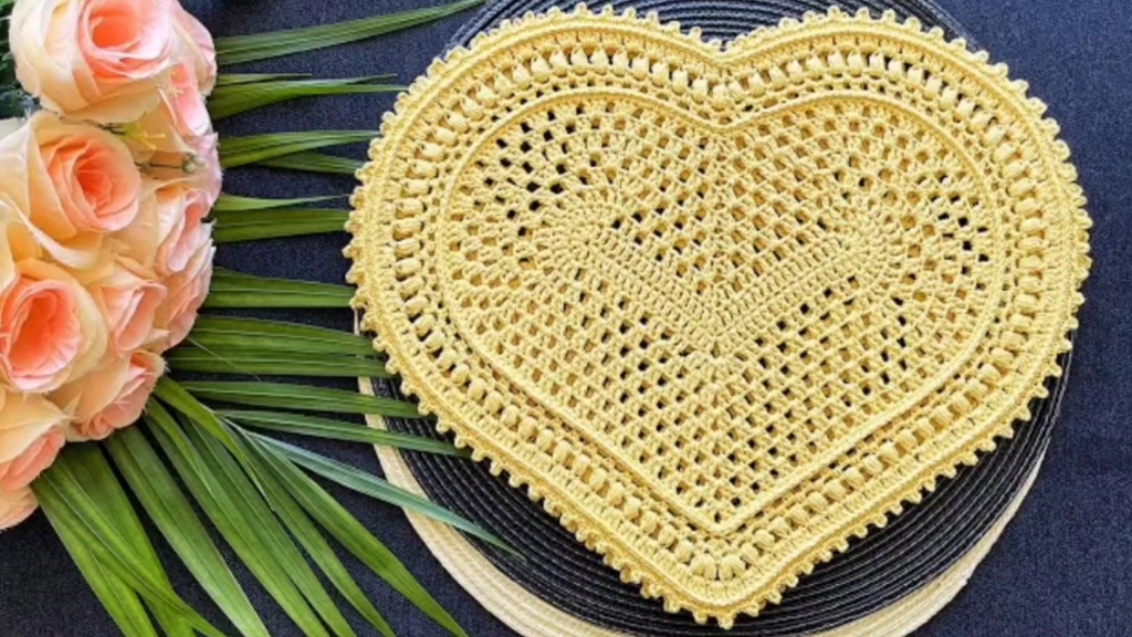 钩针编织心形餐多用隔热垫(9-11)