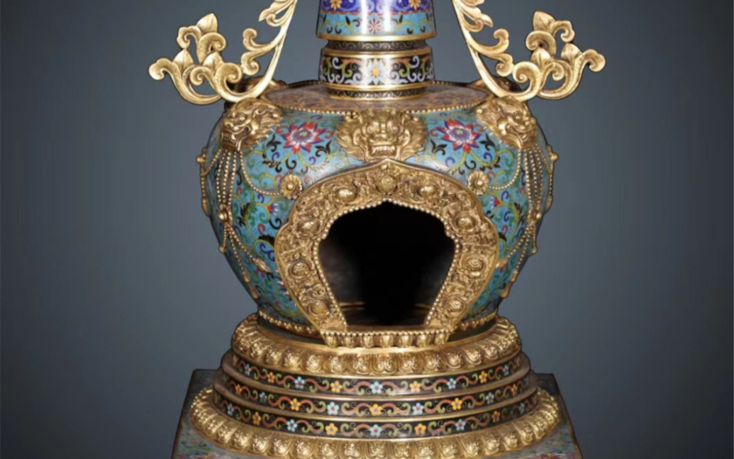 清代掐丝珐琅铜胎舍利塔