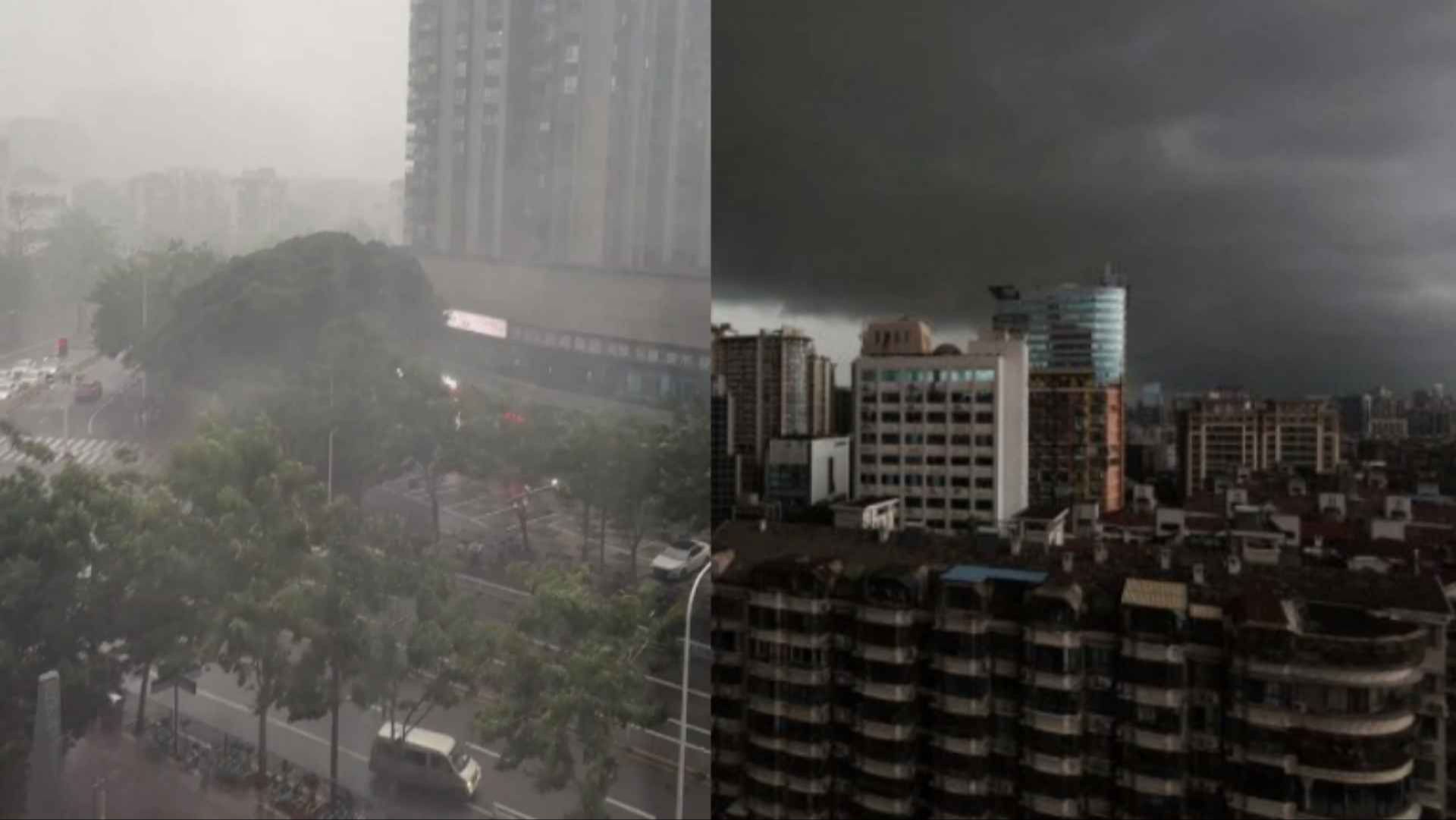 福州一秒进入天黑模式,狂风大作大雨倾盆,冰雹暴雨预警齐发哔哩哔哩bilibili