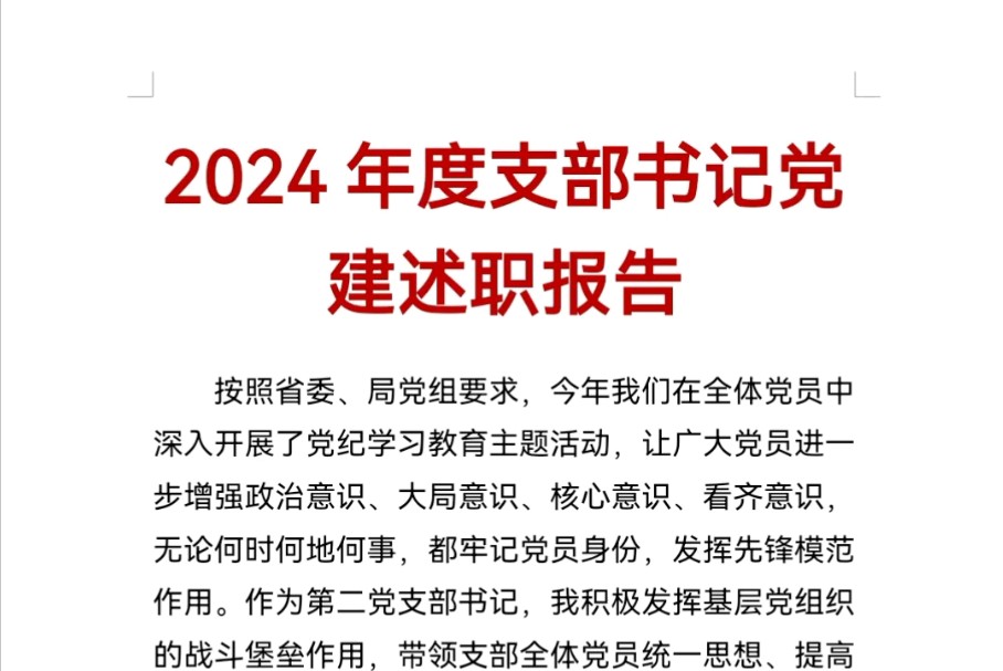 2024年度支部书记党建述职报告哔哩哔哩bilibili