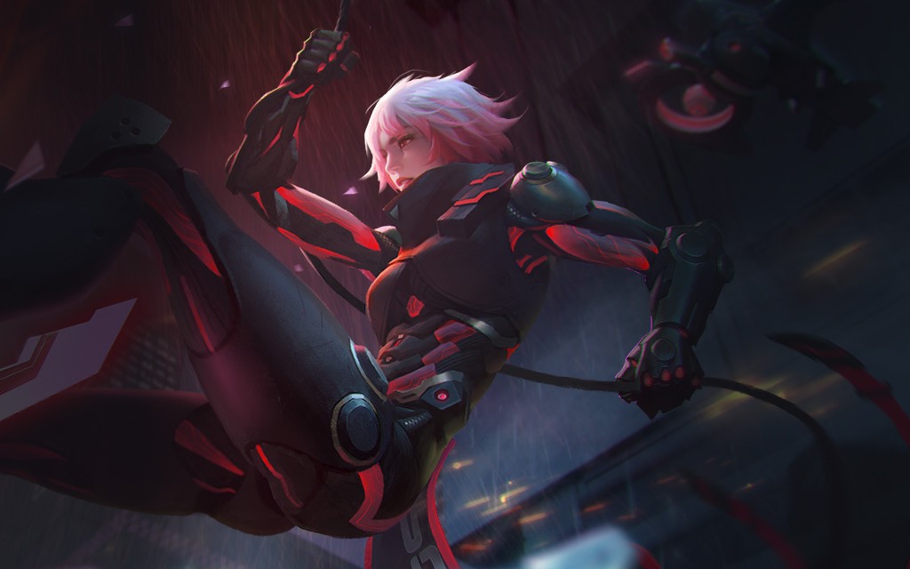 【传说对决体验服】艾米丽皮肤:赛博执刑官·赤蛛