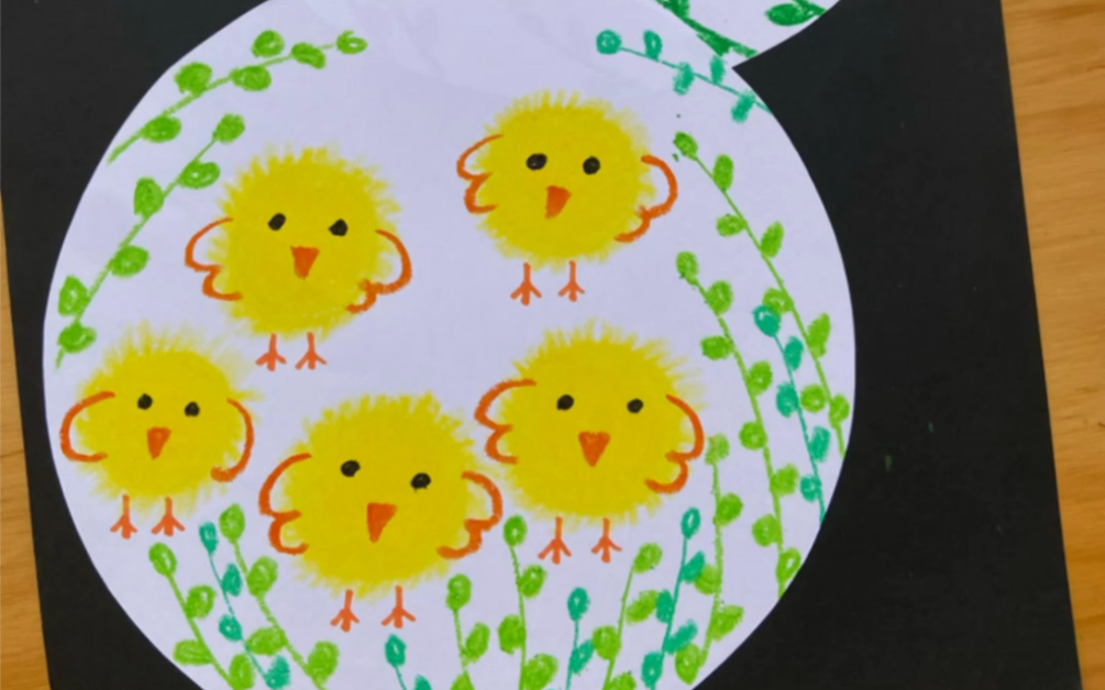 教你用棉签画毛绒绒的小鸡