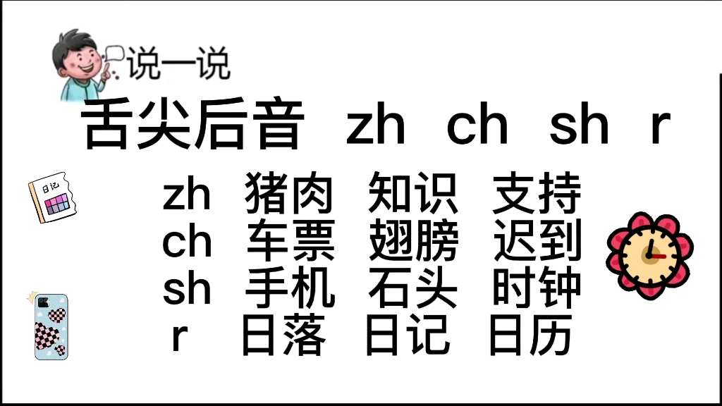 舌尖后音 zh ch sh r双音节词跟读及绕口令哔哩哔哩bilibili