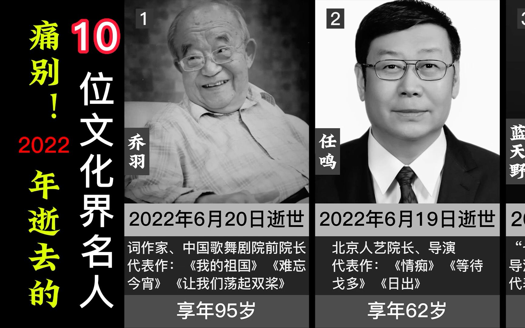 [图]痛别！2022年逝去的10位文化界名人。谢谢您的歌陪伴我长大！