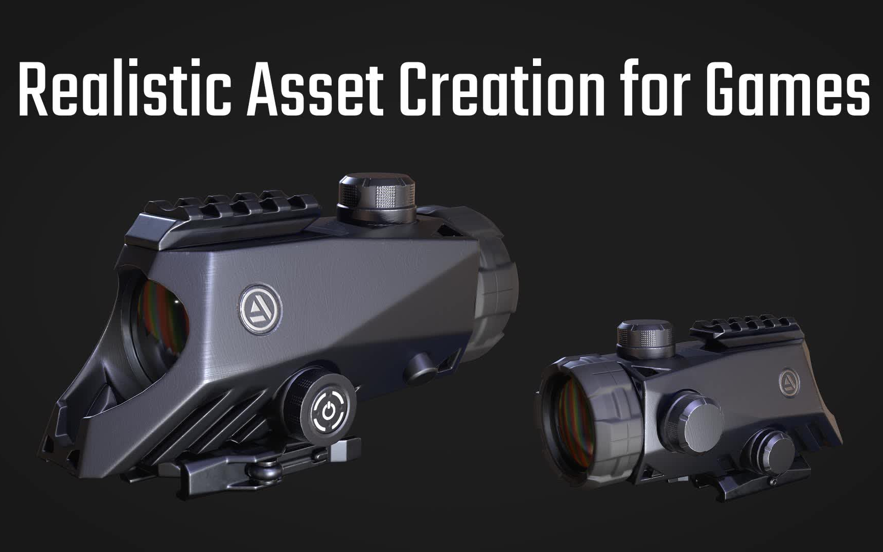 3d制作高清pbr游戏资产-科幻瞄准器b站中文字幕