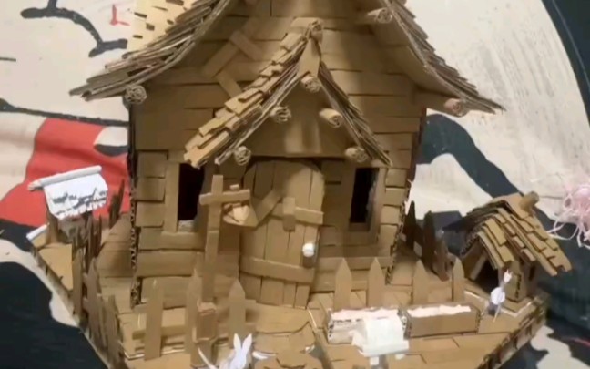 纸皮房子环创废物利用手工制作