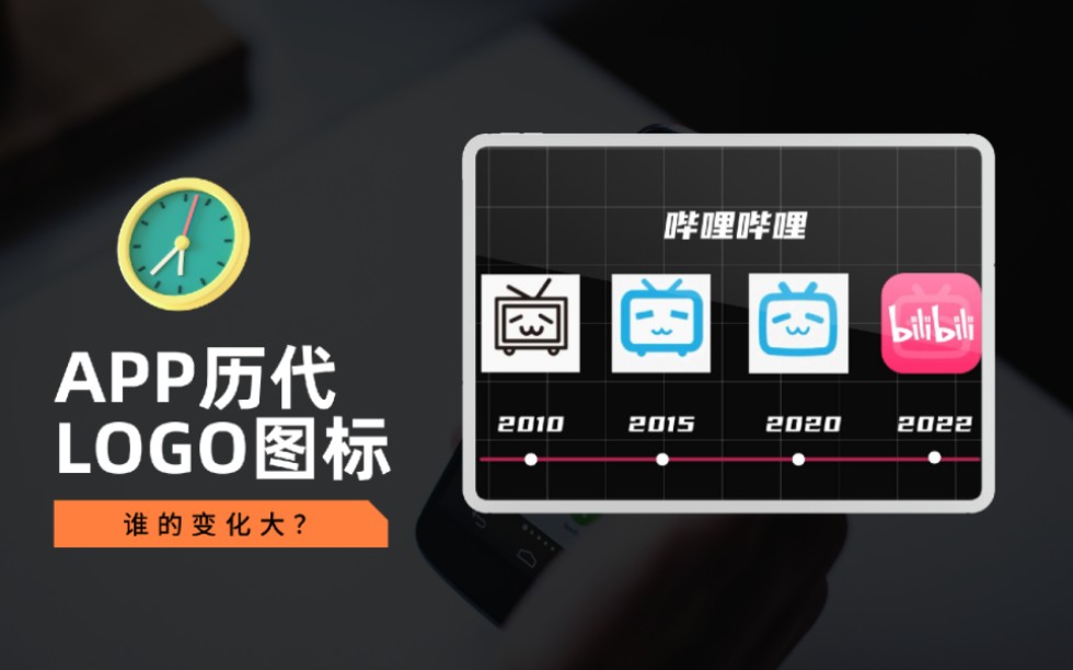 各大app历代logo图标,哪一个变化最大?哔哩哔哩bilibili