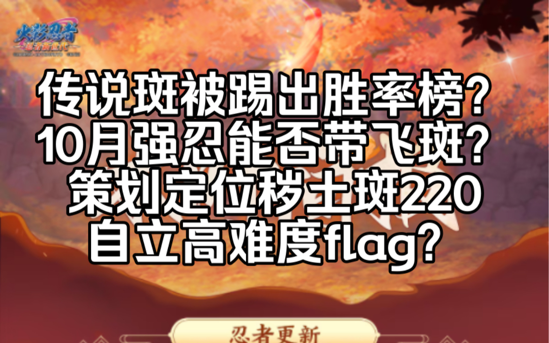 [图]唠嗑：传说斑落寞，指望10月强忍救助？策划定位秽土斑220，一场在宇智波上的博弈？