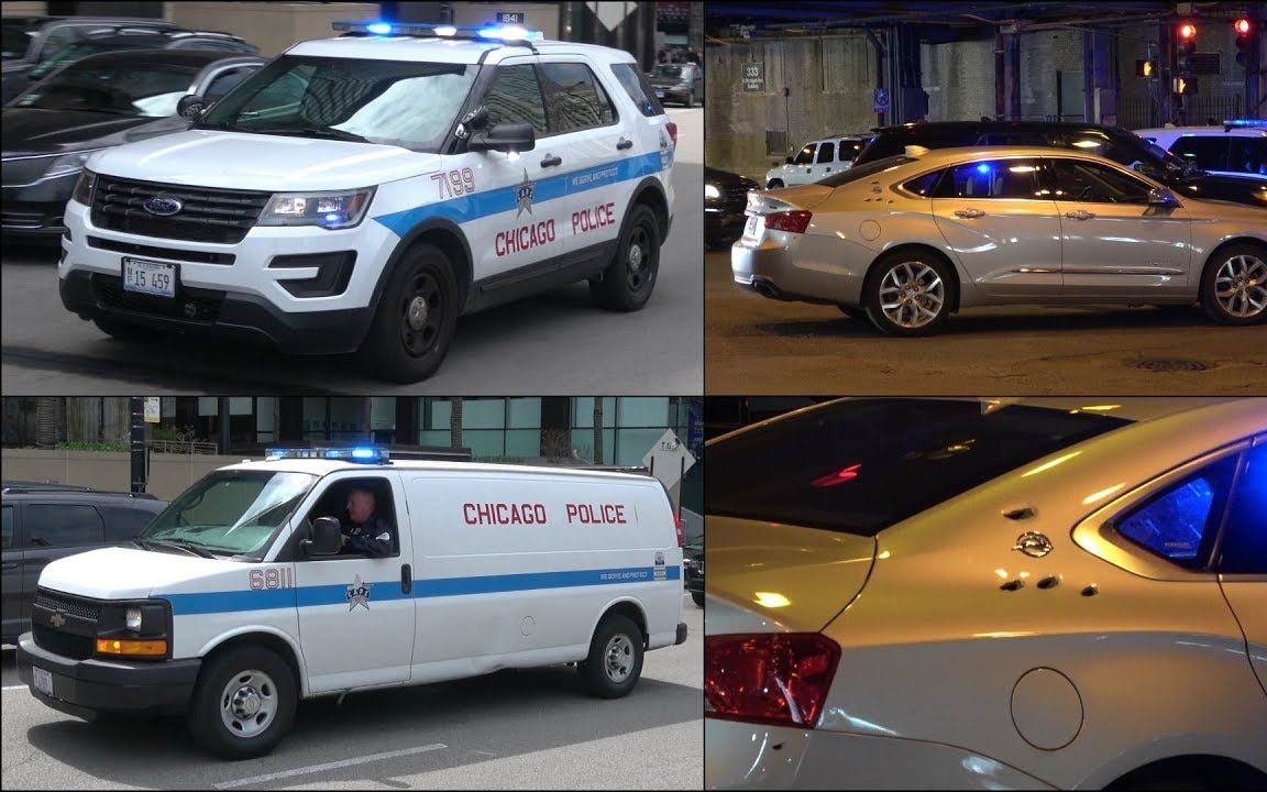 【出警合集】警车响应在芝加哥市中心的追逐