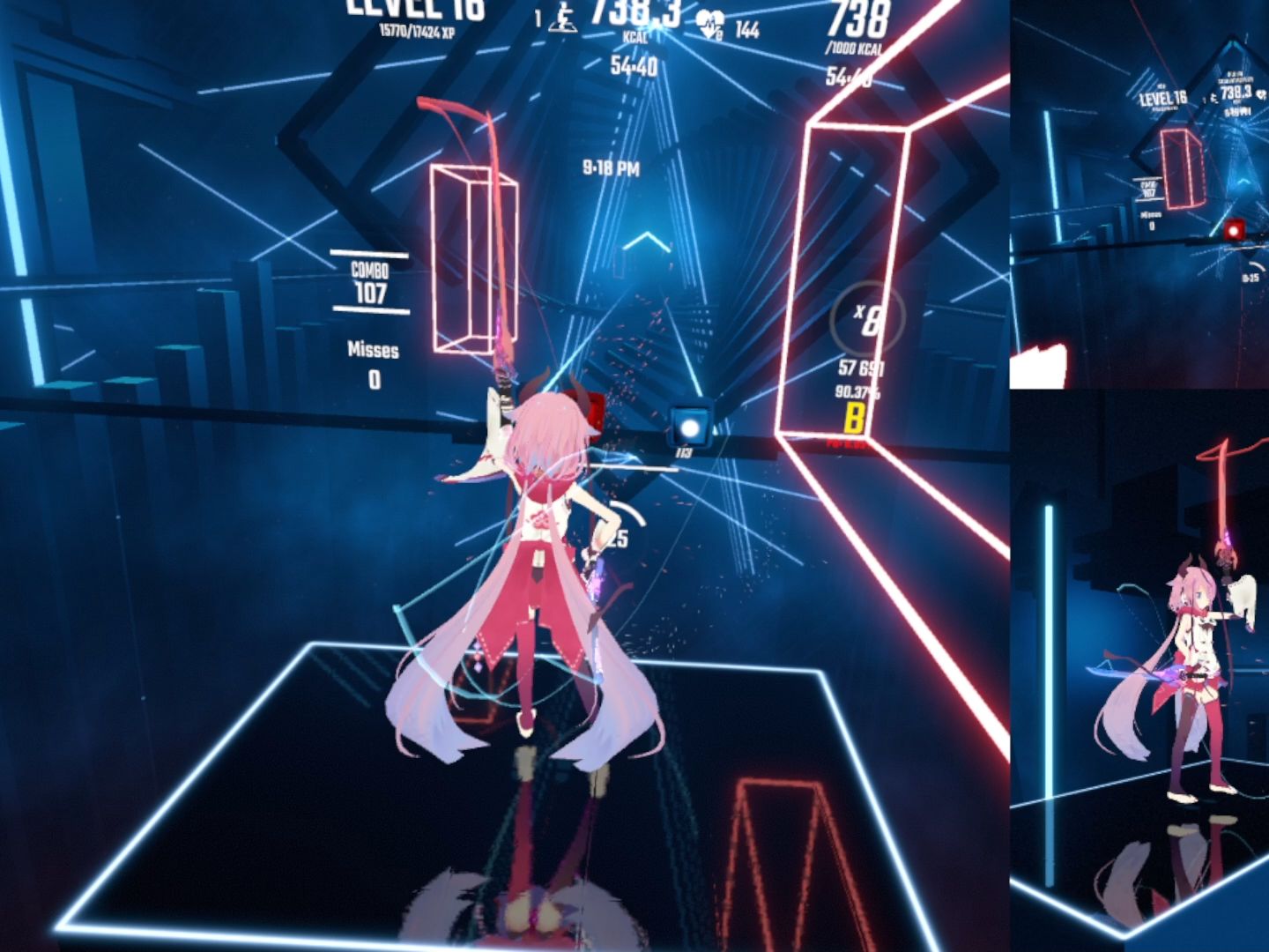 天音かなた【giga & teddyloid】 节奏光剑 反手握法 第三人称