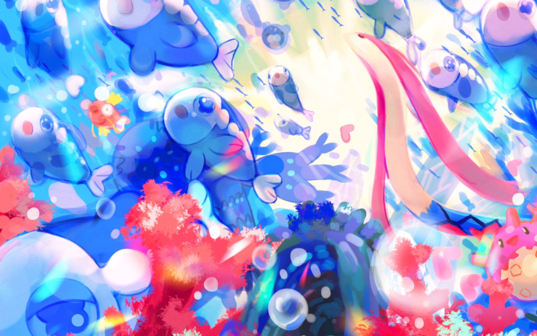 【宝可梦同人绘图】浅海/弱丁鱼群