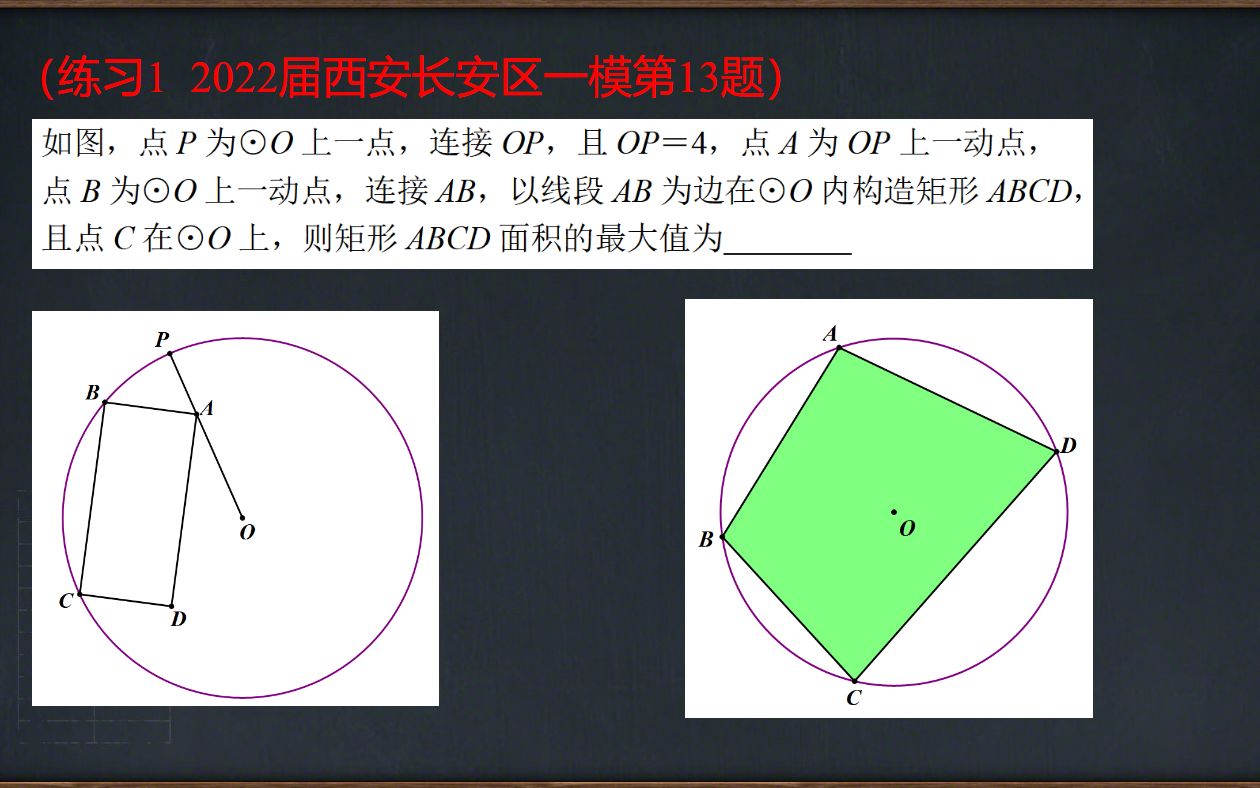 圆内接四边形何时面积最大?破解2022届西安长安区一模第13题面积最值问题之一哔哩哔哩bilibili