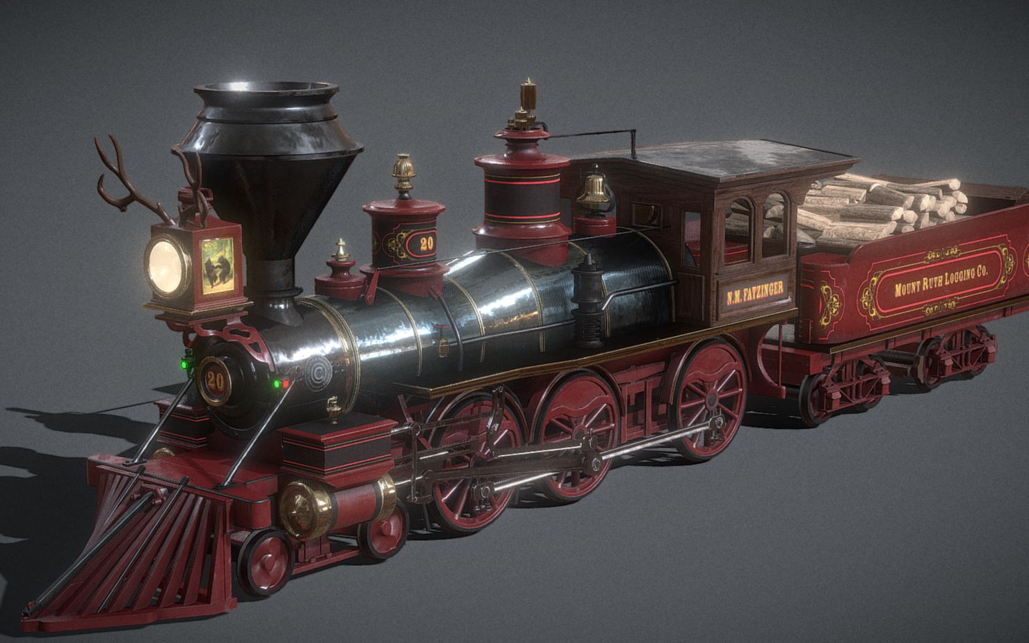 【maya建模】来做个小火车头呀,次世代3d场景道具制作