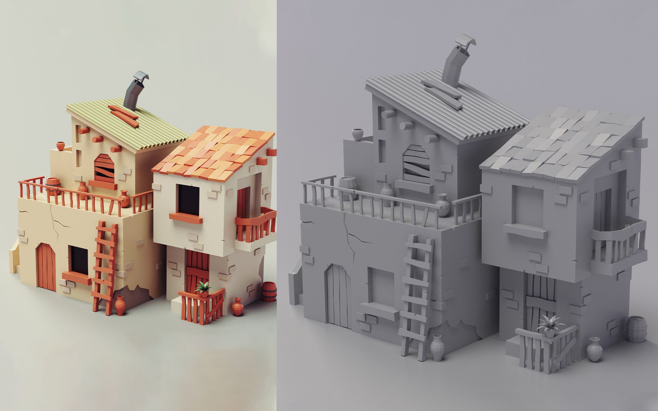 3dmax零基础场景搭建,风格化建筑建模教学