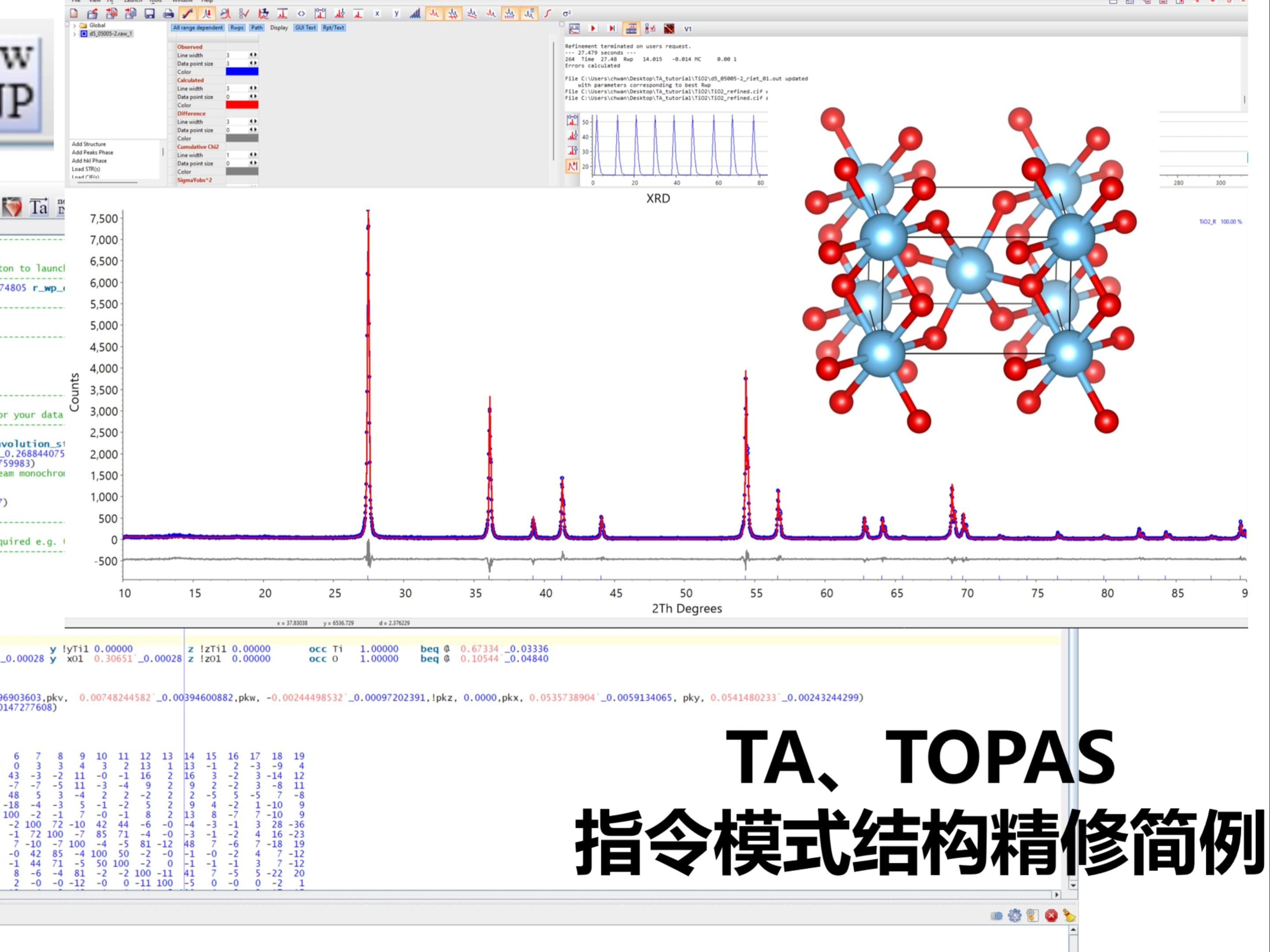 TOPAS Academic指令模式结构精修简例1哔哩哔哩bilibili