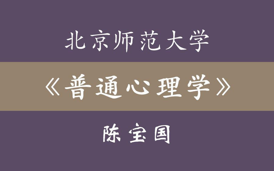 [图]北京师范大学《普通心理学》陈宝国 123集全