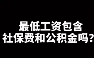 Descargar video: 劳动者朋友们，最低工资包含社保费和公积金吗？