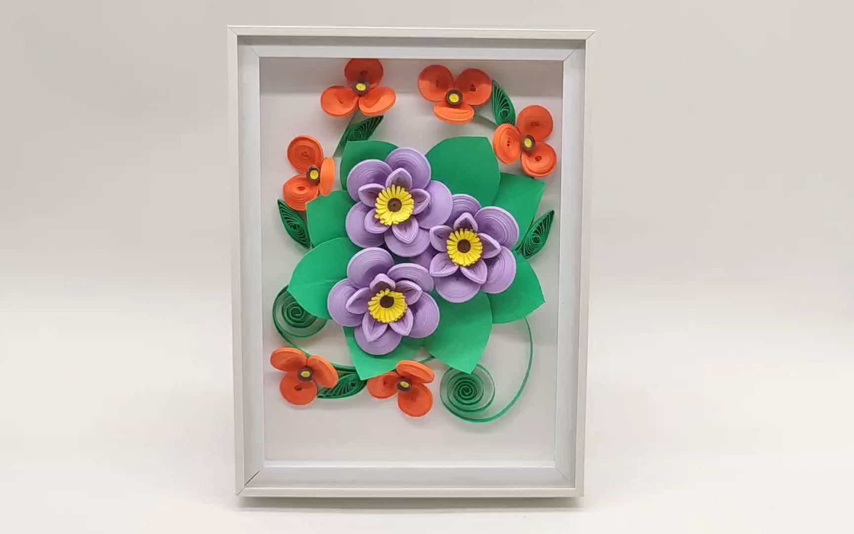 【衍纸艺术】平面衍纸作品-一分钟衍纸教程,来跟着大叔一起手工制作