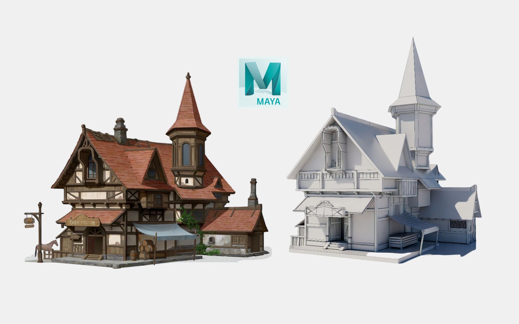 【maya建模】酒吧场景模型制作,新手也能学的场景建模案例!