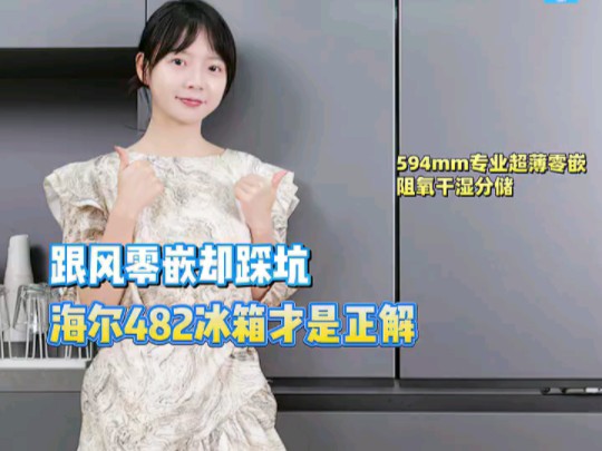 Haier/海尔和景482升风冷无霜一级变频多门家用大容量电冰箱 594mm专业超薄零距离自由嵌入 法式四开门 BCD482WGHFDB9SYU1哔哩哔哩bilibili