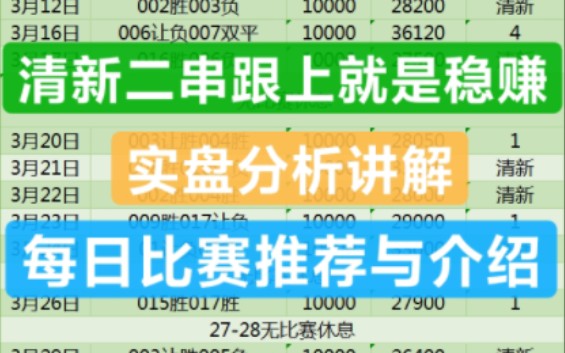 清新实盘分析,今日红单推荐,每日比赛讲解,昨日红单继续,今日连红开始哔哩哔哩bilibili