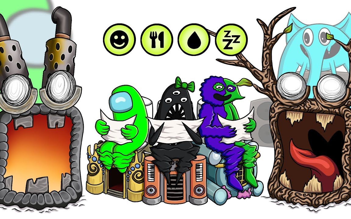 摧毁wubbox房屋_迷你和banban角色杀死wubbox怪物