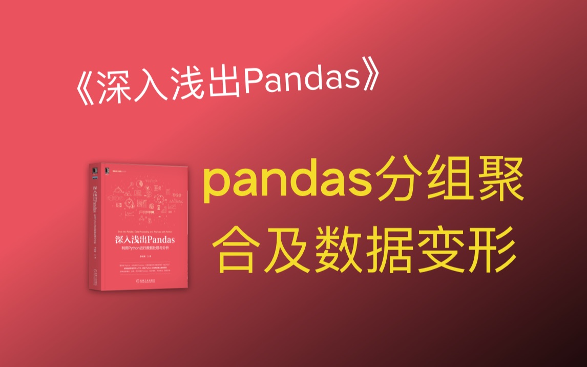 《深入浅出Pandas》宣讲:pandas分组聚合及数据变形哔哩哔哩bilibili