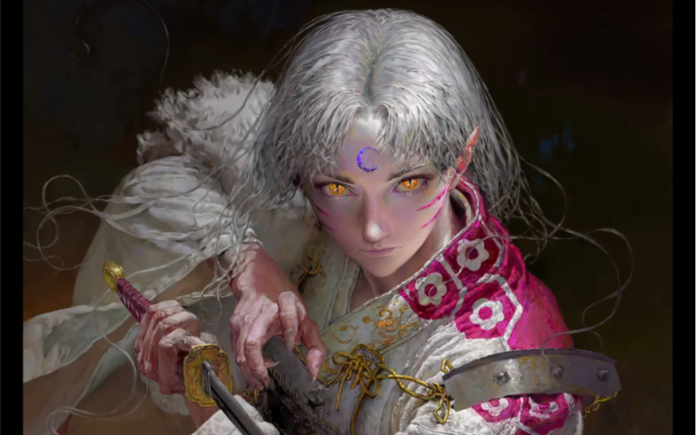 临摹阮佳老师的杀生丸 过程_哔哩哔哩_bilibili