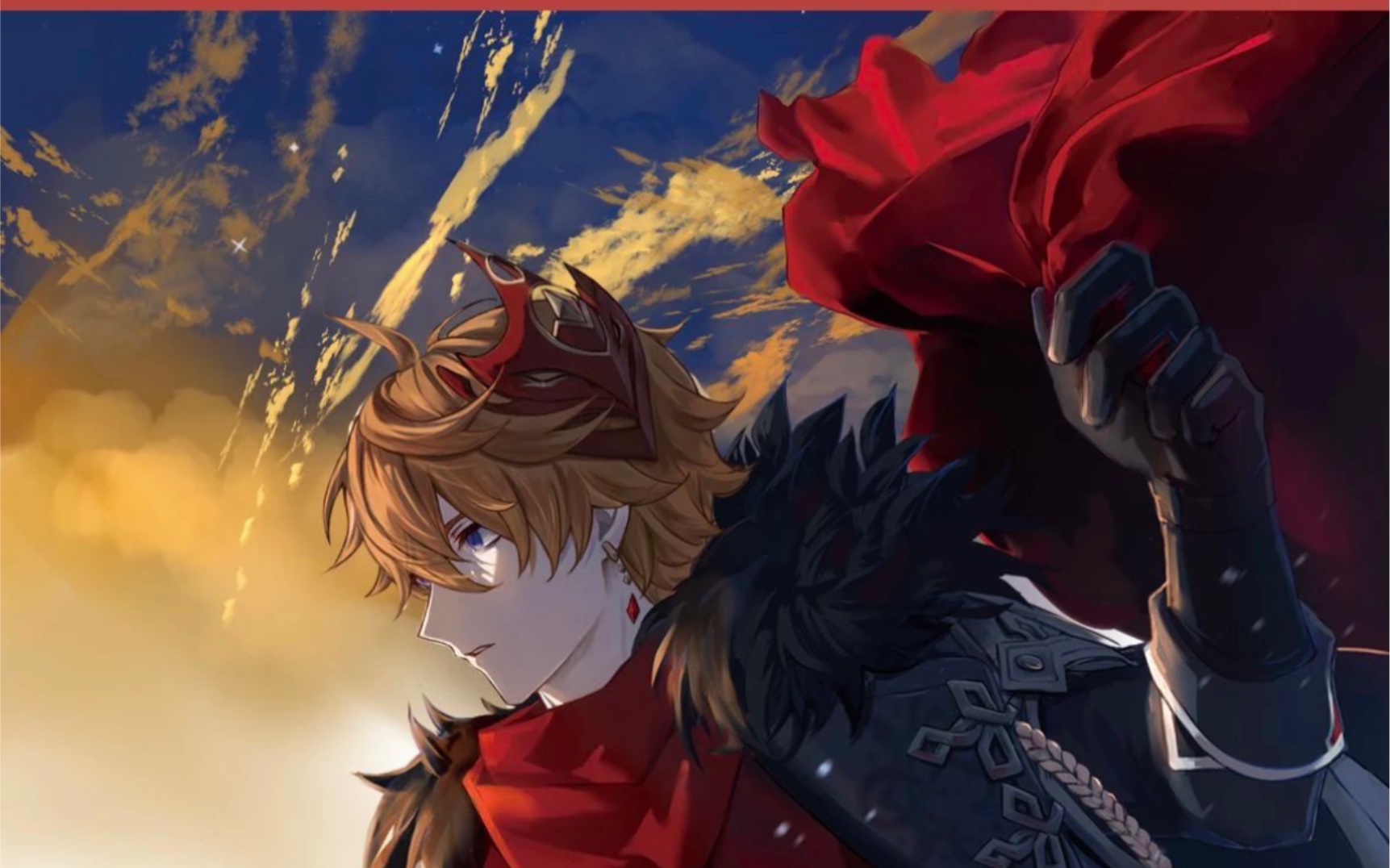 【达达利亚绘画】执行官冬装的过程图/反叛之旗(非录屏)