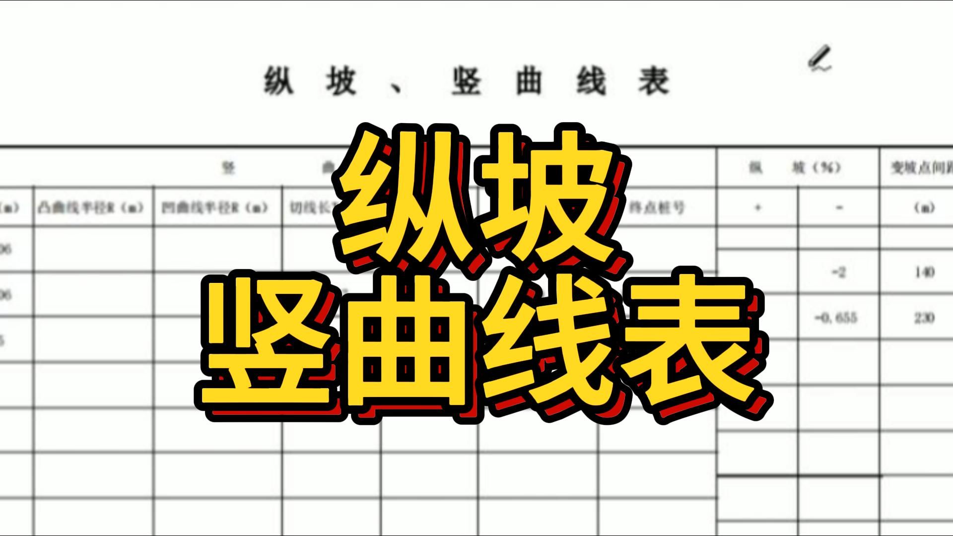 纵坡竖曲线表