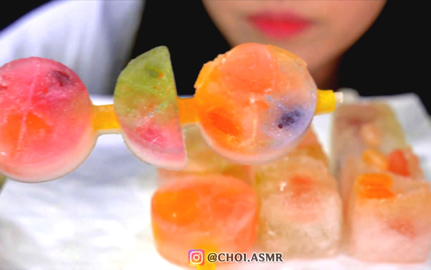 choi ☆ 彩虹雪碧果冻冰 asmr食音咀嚼音(新)_哔哩哔哩 (゜-゜)つ